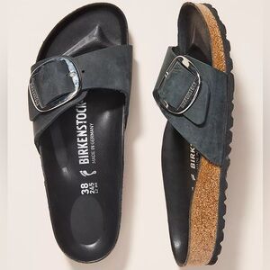Birkenstock Charcoal Sandals with Buckle